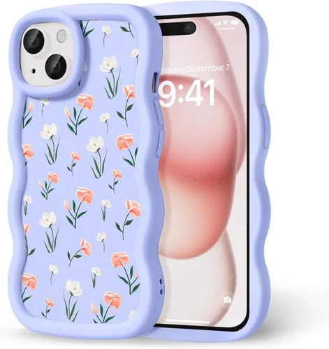 Miniatura 222 de Compatible con iPhone SE/8/7 Funda para Mujeres y Niñas, Marco Ondulado Rizado con Patrón Lindo, Estética Delgada Suave Silicona TPU Parachoques