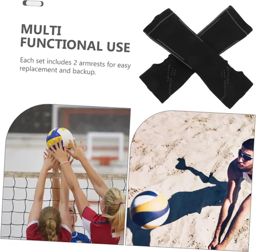 Miniatura 7 de Deportes Brazo Protectores Voleibol Antebrazo Mangas Conjunto Hombres Mangas de Compresión Cobertura Extendida Negro