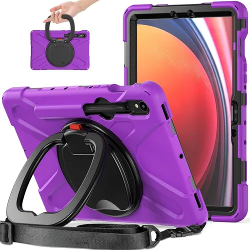 Miniatura 146 de 360 Rotation Case for Galaxy Tab ActivePro/Tab Active4 Pro/Active 5 Pro 10.1" Sturdy Cover Rotate Ring Stand Shoulder Carrying Strap Hand Strap