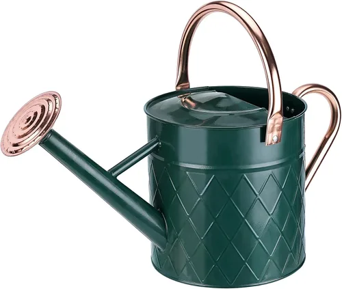 Miniatura 10 de Regadera de metal para exterior de 1,75 galones para plantas de jardín, regadera vintage de zinc con boquilla de pulverización extraíble, ideal
