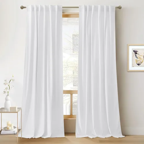 Miniatura 82 de RYB HOME - Cortinas de terciopelo beige, cortinas decorativas resistentes con pestaña trasera, cubierta de privacidad para oscurecer habitación