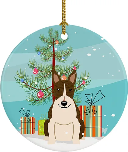 Miniatura 42 de Caroline's Treasures Adorno de cerámica para árbol de Navidad, Laika Spitz de Siberia Occidental, decoración colgante para árbol de Navidad