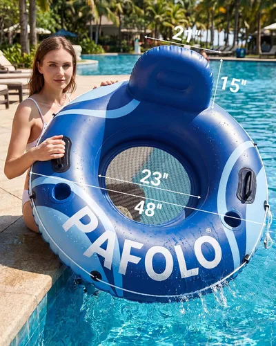 Miniatura 4 de River Tube for Adults, Tube for River Floating, Heavy Duty River Tube for Beach Lake Rafting, River Floats with Mesh Bottom, Puncture-Resistant