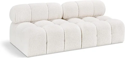 Miniatura 43 de Meridian Furniture 611Cream-S68A Colección Ames Moderno Sofá modular contemporáneo con tela de boucle color crema, modular para crear