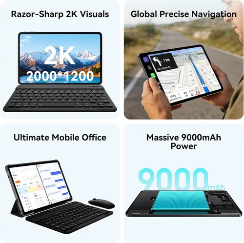 Miniatura 3 de Tableta Blackview Android con teclado, tableta grande de 12 pulgadas, tabletas computadora con Gemini AI, lápiz, 24GB+128GB/2TB, pantalla 2K FHD+