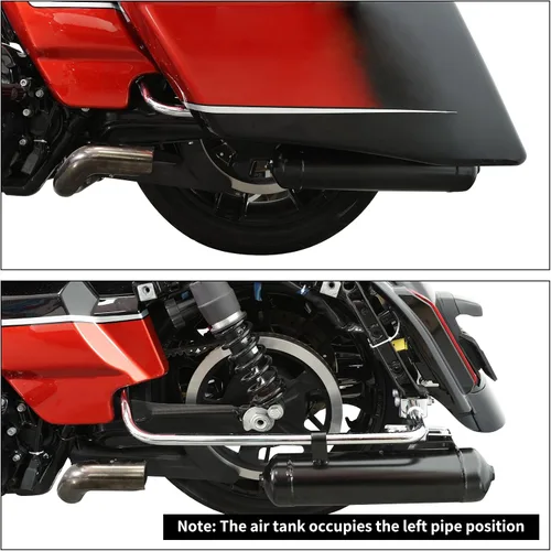 Miniatura 4 de TCT-MOTORPARTS Kit de Suspensión Trasera de Aire Ride con Tanque de Aire Compatible con Harley Touring Street Glide Bagger Road King Electra Glide