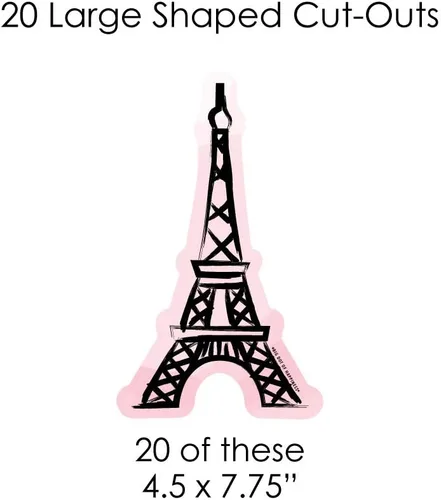 Miniatura 6 de Big Dot of Happiness París, Ooh La La - Decoración temática de París para baby shower o fiesta de cumpleaños, guirnalda de pinzas para la ropa, 44