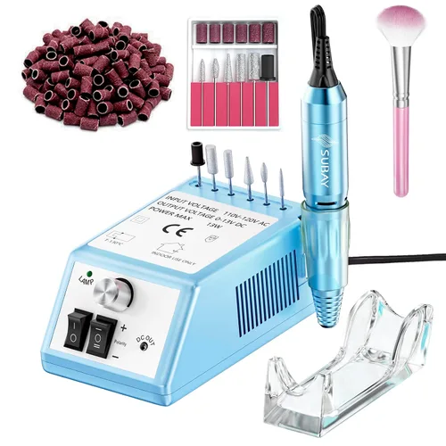 Miniatura 10 de SUBAY Kit Profesional de Esculpido de Uñas Eléctrico para Dedos y Pies, Lima Eléctrica para Manicura y Pedicura con 1 Paquete de Bandas de Lijado