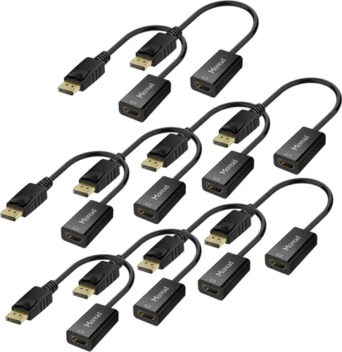 Miniatura 9 de Moread Adaptador 4K DisplayPort (DP) a HDMI, paquete de 2, puerto de pantalla unidireccional chapado en oro, convertidor de pantalla de computadora