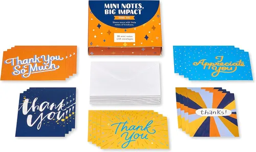Miniatura 4 de American Greetings Mini notas de agradecimiento y sobres, brillantes y coloridos (20 unidades)