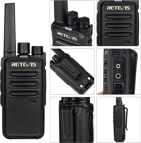 Miniatura 8 de Retevis Walkie Talkies RT68 para adultos, radios de 2 vías de largo alcance, manos libres, batería de 1200 mAh, walkie talkie portátil recargable