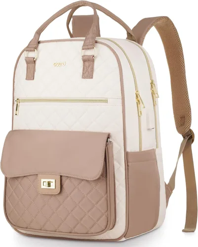 Miniatura 9 de Mochila Bolso para mujeres, linda mochila escolar para adolescentes con compartimento para laptop, mochila acolchada elegante para computadora