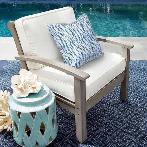 Miniatura 668 de Juego de 2 almohadas para exteriores de 16 x 16 pulgadas, repelentes al agua con interiores, para muebles de patio, hogar, jardín, geometría bohemia