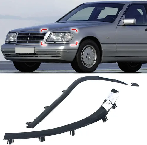 Tira de sellado de goma para faro delantero izquierdo para Mercedes Benz W140 S320 S350 S500 S600 1995-1998 negro