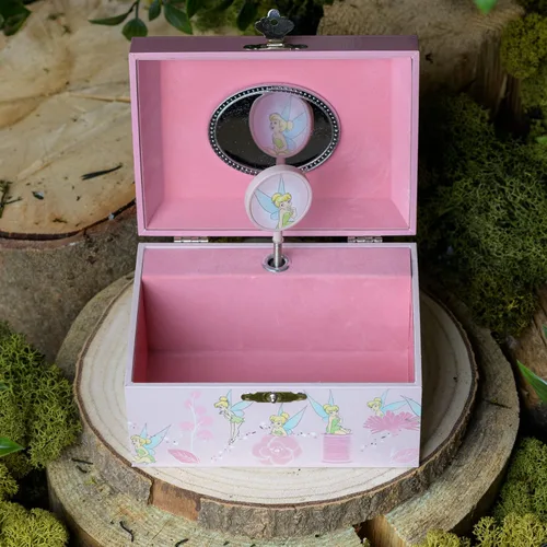 Miniatura 4 de Happy Homewares Peter Pan Tinkerbell Pink Pixie Dust Glitter - Joyero musical para una niña o amante - Con licencia