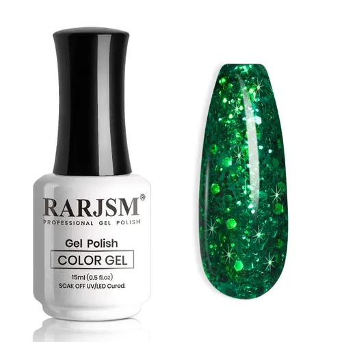 Miniatura 11 de RARJSM Esmalte de uñas de gel con purpurina de nieve, diamante brillante, gel de uñas de color blanco lechoso con pigmentos plateados y brillantes