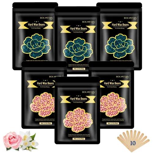 Miniatura 10 de Cuentas de cera dura, granos de cera de 2.2 libras para depilación, 10 paquetes de cuentas de cera multicolor para todo el cuerpo, cara, bikini