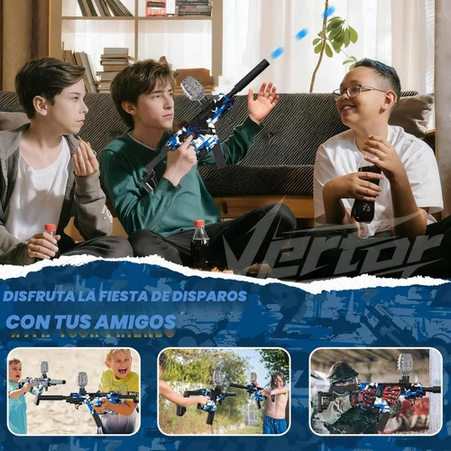 Miniatura 8 de Lanzador eléctrico de bolas de gel, lanzador automático de bolas de salpicaduras de alta velocidad con más de 60000 y gafas, juguetes de bolas