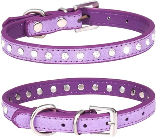 Miniatura 5 de Collares para perros pequeños, con diamantes brillantes y diamantes de imitación brillantes con purpurina para cachorros, para mascotas, XS, S, S