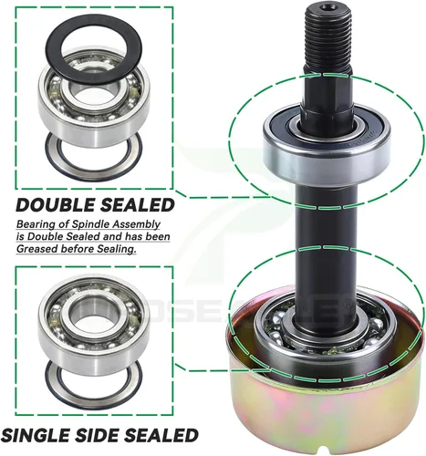 Miniatura 4 de Conjunto de husillo AM144608 previamente engrasado con polea de husillo UC20697 para John Deere X330 X350 X354 X370 X380 X384 X390 X394 X570 X580