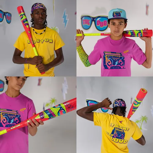 Miniatura 5 de Easton El Bate de Béisbol Dub USSSA Drop -5 / -8 / -10 Barril de 2 3/4' Compuesto de 2 Piezas Spring Break Edition - Rosa/Amarillo