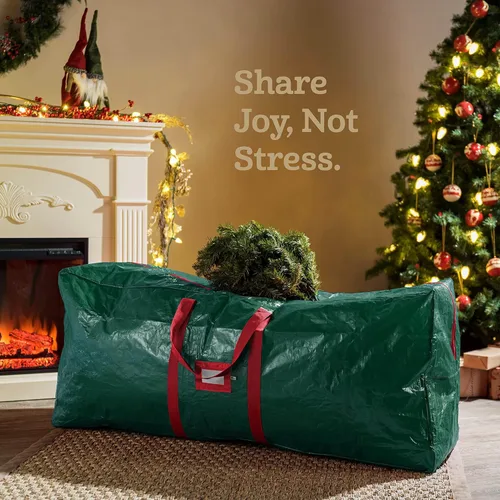 Miniatura 2 de Bolsa de almacenamiento Zober de plástico, para árboles de Navidad de hasta 9 pies de alto, también sirve para guardar inflables de Navidad, 48 Verde