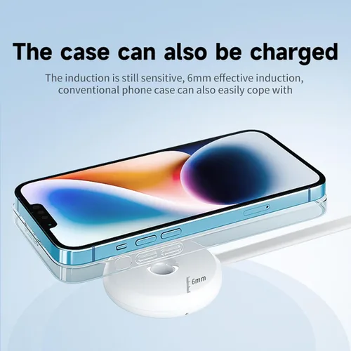 Miniatura 5 de Qi2 - Almohadilla de carga magnética portátil de 15 W - Cargador inalámbrico rápido para iPhone 16/15/14/13, AirPods, PD y QC carga rápida, incluye