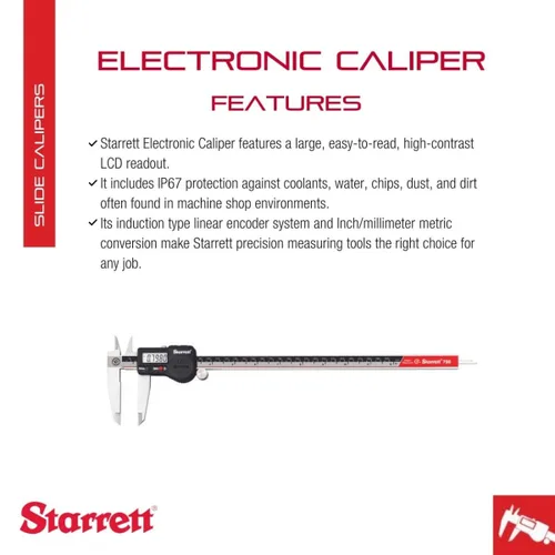 Miniatura 2 de Starrett Serie 798 calibrador, acero inoxidable, pulgadas/metros, para mediciones progresivas/profundidad/interior/exterior., 1
