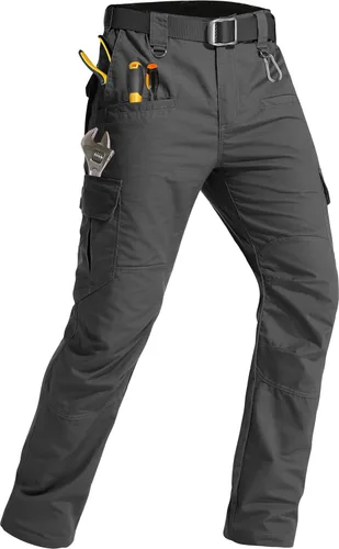 Men's Tactical Pants Lightweight Water Resistant Cargo Pants Flex Ripstop EDC Work Hiking Outdoor Pants