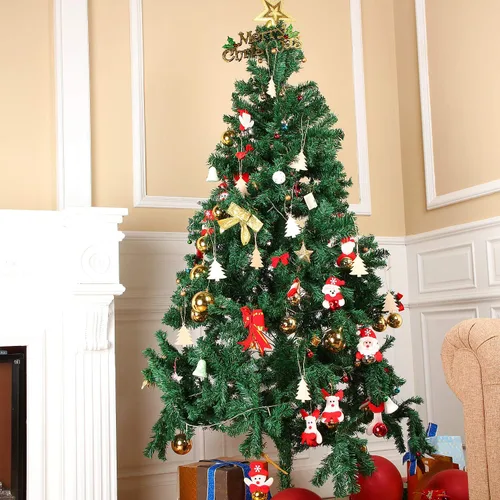 Miniatura 5 de Tatuo 50 adornos de madera para árbol de Navidad, adornos colgantes con cuerdas para decoración de Navidad, festivales, bodas, manualidades