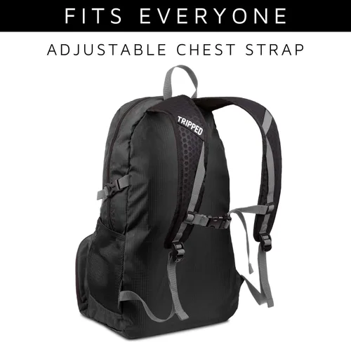 Miniatura 7 de Mochila de viaje: mochila ligera para senderismo, gimnasio y avión, Negro azabache, 35 liters, Mochilas Daypack