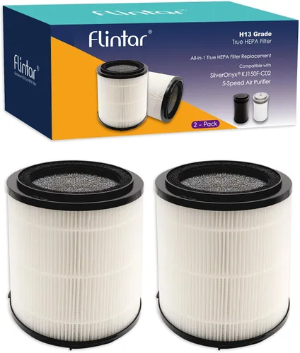 Filtro de repuesto, compatible con el purificador de aire SilverOnyx de 5 velocidades KJ150F-C02, filtración de grado H13 3 en 1, para habitaciones