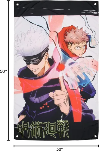 Miniatura 7 de JUST FUNKY Jujutsu Kaisen Tapiz JJK Manga Arte de pared Anime Decoración Satoru Gojo y Yuji Itadori 30 x 50 pulgadas