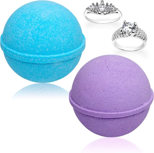 Miniatura 2 de Ocean Breeze - Juego de 2 bombas de baño de lavanda con anillo sorpresa tamaño 7 en el interior, cada uno fabricado en Estados Unidos