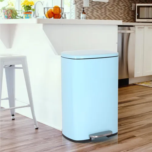 Miniatura 13 de MKDLUFEI Bote de basura de 13 galones de alto, cubo de basura para cocina con pedal y cubo interior, a prueba de huellas dactilares, bote de basura