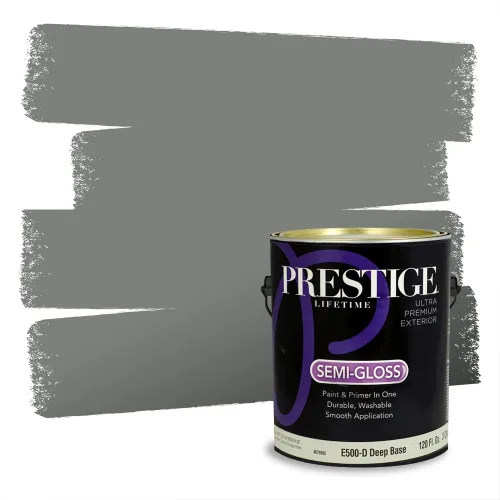 Miniatura 23 de Prestige Paints - Pintura exterior e imprimación en uno, 1 galón, plano, compatibilidad comparable con el color menta «Whipped Mint» de Behr