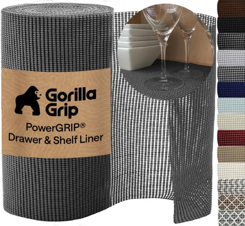 Miniatura 12 de GORILLA GRIP powerGRIP - Forro para estante de cajón y gabinete, agarre grueso y fuerte, forros no adhesivos que protegen armarios de cocina