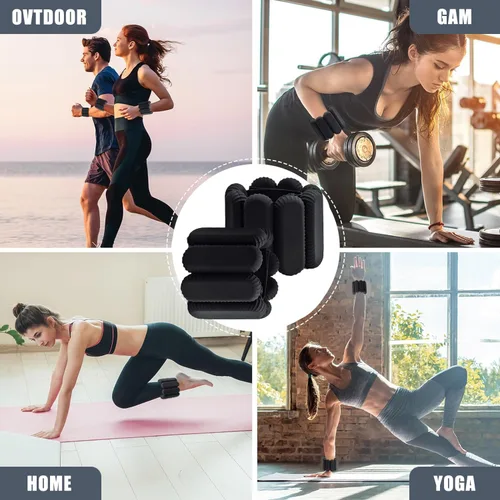 Miniatura 6 de Pilates - Pesas de muñeca y tobillo para mujer, pesas fuertes para brazos y piernas, juego de 2, pesas ajustables para caminar, yoga, baile, barras