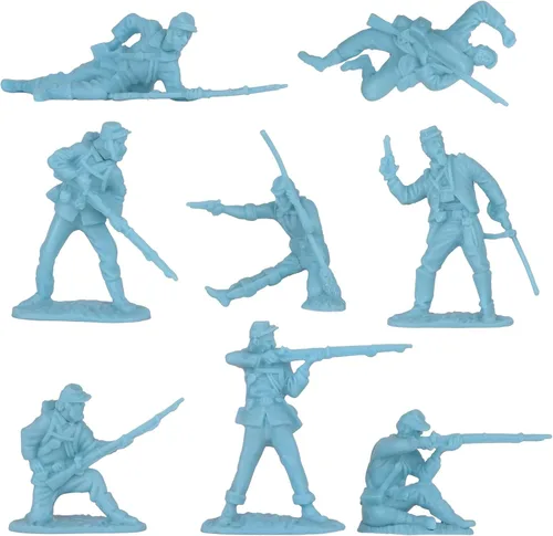 Miniatura 3 de BMC CTS American Civil War Plastic Army Men - 32 figuras de soldado azul y gris