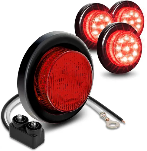 Miniatura 14 de TRUE MODS 2" - 10 luces LED redondas rojas de 2 pulgadas y 12 V [reflector 2 en 1] [policarbonato] [certificado D.O.T.] [ojales y enchufes] Rojo