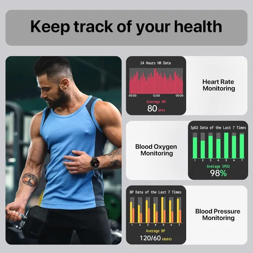 Miniatura 3 de WalkerFit Reloj inteligente de 1.39 pulgadas para hombres y mujeres, reloj inteligente impermeable IP67 compatible con Android y iPhone, rastreador