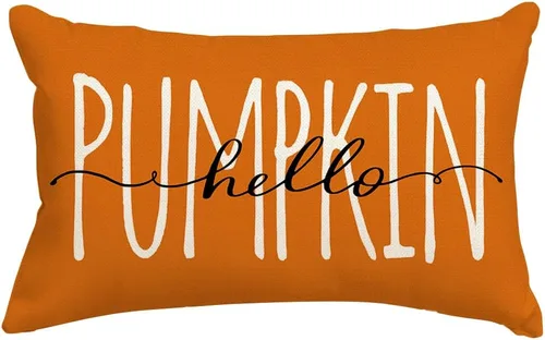 Miniatura 8 de RABUSOFA Fall Hello Pumpkin - Funda de almohada para exteriores, 12 x 20 pulgadas, decoración para el hogar, sofá y sofá (crema)