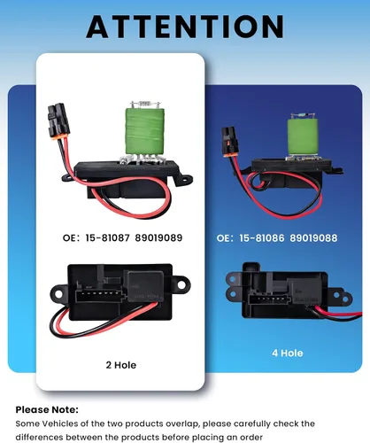 Miniatura 3 de PANNUOSCS Resistencia del motor del soplador HVAC compatible con Chevy Silverado GMC Sierra 1999-2006 1500 2500 3500 Yukon XL Reemplazo de Brida
