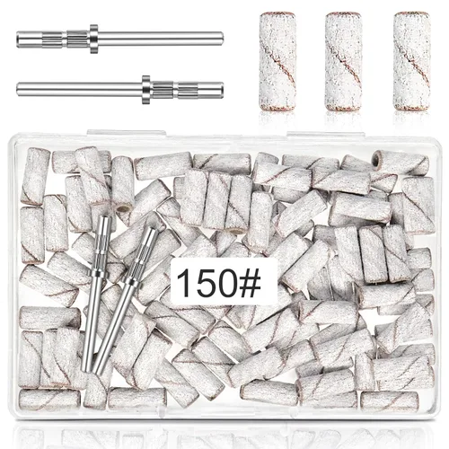 Miniatura 8 de [Actualización] Mini bandas de lijado de 0.122 in para taladro de uñas, grano 120, 100 bandas pequeñas para uñas acrílicas, manicura de gel