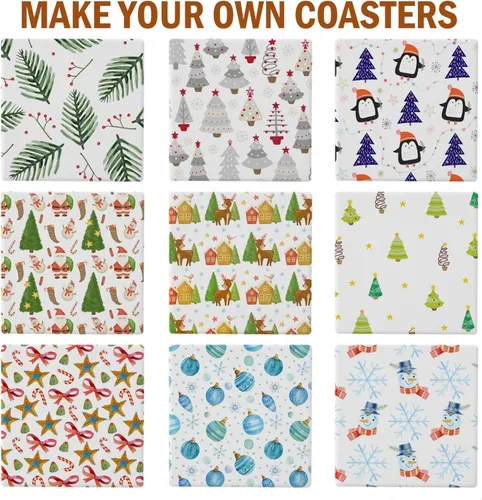 Miniatura 6 de 24 piezas de azulejos de cerámica para manualidades, posavasos de cerámica para manualidades, azulejos de cerámica blanco sin esmaltar para pintar