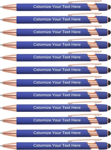 Miniatura 13 de Kingluu 12 bolígrafos personalizados con punta de lápiz capacitivo, grabado gratis, tinta negra, bolígrafo personalizado con tu nombre, logotipo