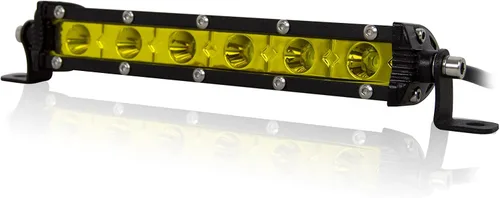 Miniatura 14 de SKYWORLD Barra de luz LED, 7 pulgadas, 30 W, delgada, de una sola fila, impermeable, para inundación, todoterreno, luces amarillas, antiniebla