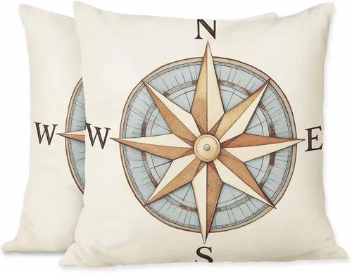 Miniatura 10 de Juego de 2 fundas de almohada decorativas con diseño de mapa del mundo, geografía terrestre y marítima con etiquetado, para el hogar, sofá, silla