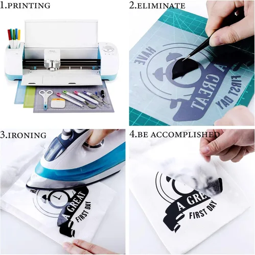 Miniatura 4 de XSEINO Vinilo de transferencia de calor HTV para camisetas de 12 x 10 pulgadas, paquete de 13 vinilos perfectos para planchar para Cricut