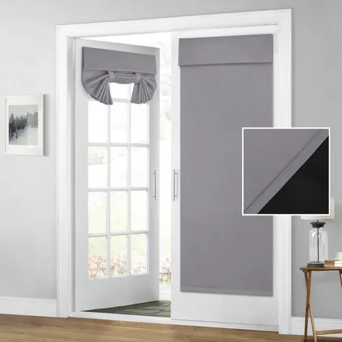 Miniatura 32 de HOMEIDEAS Cortinas 100% Opacas para Luces Laterales de Puerta Principal, Cubierta de Ventana de Puerta de Aula, Persianas de Privacidad